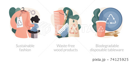 Eco-friendly materials abstract concept vector illustrations. 74125925