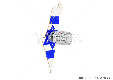 Saving heating consumption in Israel, 3D rendering Saving heating consumption in Israel, 3D rendering 74127633
