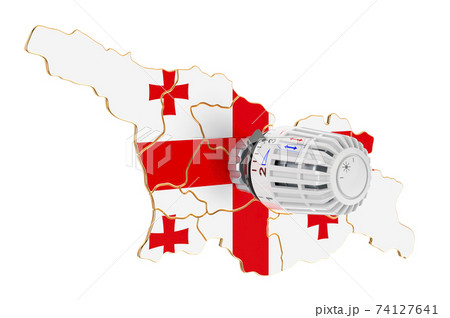 Saving heating consumption in Georgia, 3D rendering Saving heating consumption in Georgia, 3D rendering 74127641