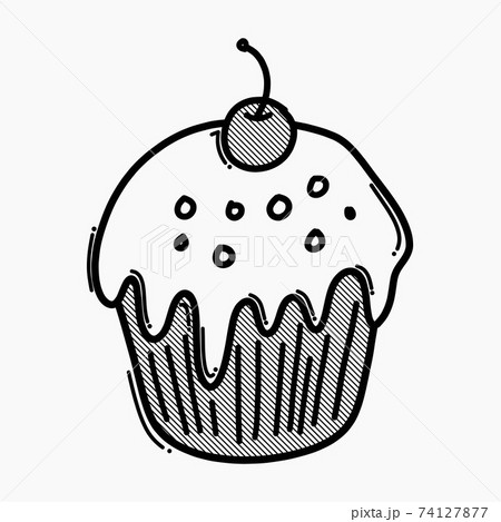 Cupcake Doodle Vector Icon Drawing Sketch のイラスト素材 74127877 Pixta