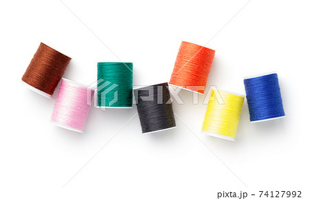 Sewing Threads Isolated On White Background 74127992