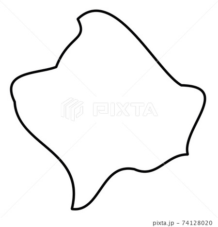 Kosovo - solid black outline border map of country area. Simple flat vector illustration 74128020