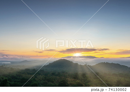 Aerial view, panoramic view of the morning scenery. 74130002
