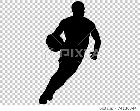 籃球運動員打rible_3的剪影 74130344