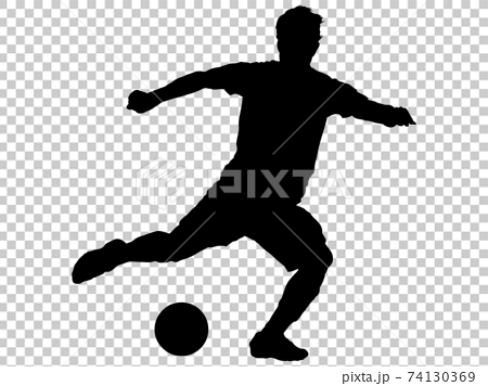 シュートするサッカー選手のシルエット 6のイラスト素材