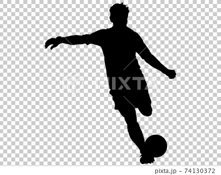 シュートするサッカー選手のシルエット 3のイラスト素材