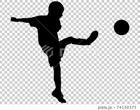 Silhouette Of A Soccer Boy Shooting Stock Illustration