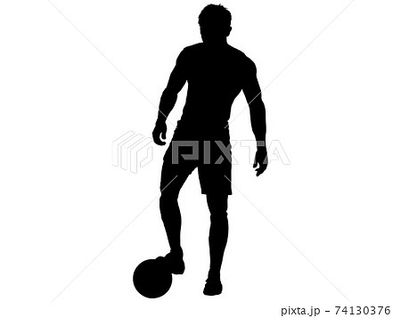サッカー選手のシルエットのイラスト素材