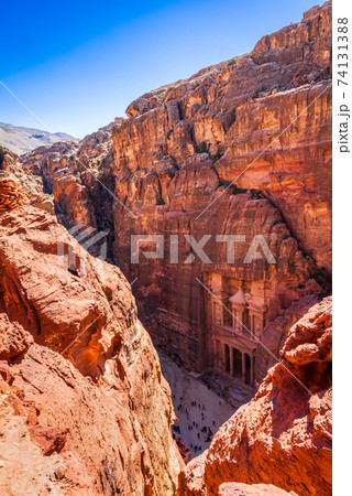 Ancient Petra in Jordan - The Treasury Ancient Petra in Jordan - The Treasury 74131388