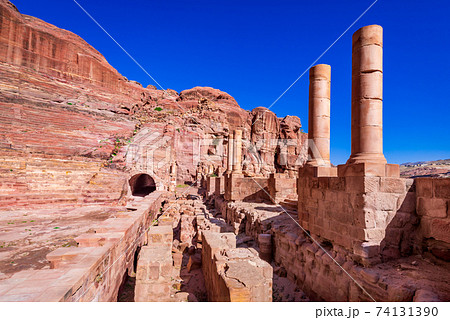 Petra, Jordan - ancient Nabatean Theatre ruins 74131390