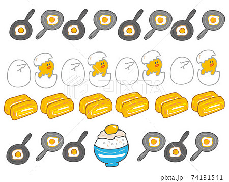 卵料理 ライン 線 デコレーションのイラスト素材