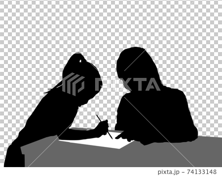 父母和孩子的剪影學習_2 74133148