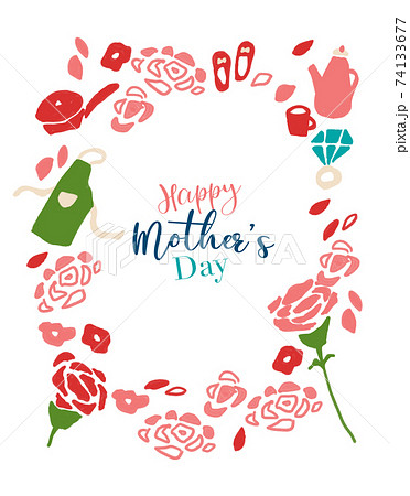 水彩風の母の日イラストを使った背景フレーム 74133677