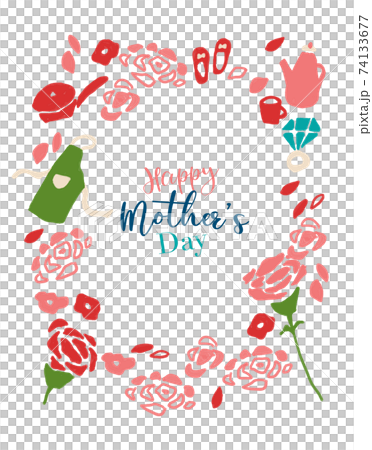 水彩風の母の日イラストを使った背景フレーム 74133677