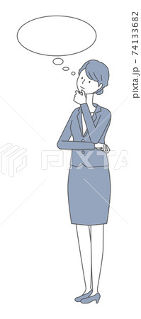 考えるスーツを着た女性 考えるスーツを着た女性 74133682