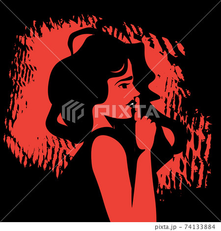 scared terrified woman stop violence and aggression concept portrait 74133884