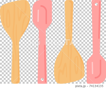 Wooden spatula and rubber spatula 74134135