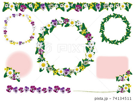 春の花のフレームセット 春の花のフレームセット 74134511