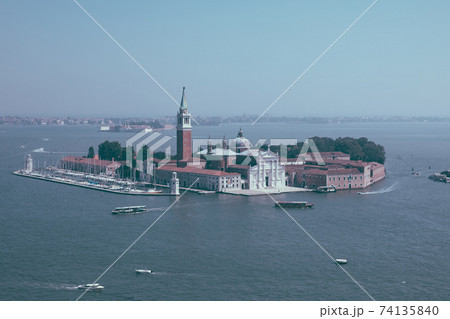 Panoramic view of San Giorgio Maggiore Island from St. Mark's Campanile 74135840