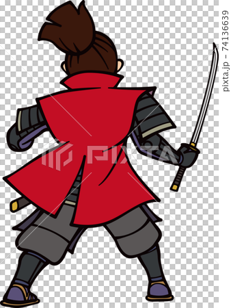 攻撃に出る武将 3頭身 のイラスト素材 攻撃に出る武将 3頭身 のイラスト素材