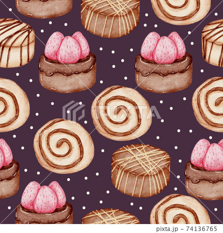 Valentine Seamless Pattern hand paint Watercolour Valentine Seamless Pattern hand paint Watercolour 74136765