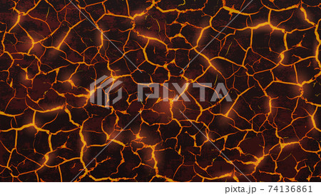 Red texture of molten lava. 74136861