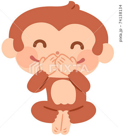 猿のキャラクター 言わざる のイラスト素材