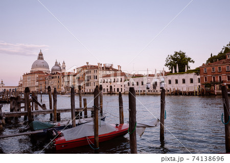 Panoramic view of Venice grand canal view with historical buildings Panoramic view of Venice grand canal view with historical buildings 74138696