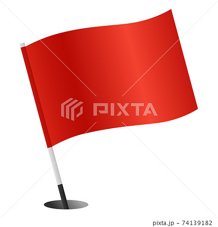 スポーツのゴルフで使われるカップと旗のアイコンイラスト のイラスト素材