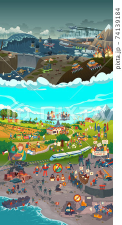 Ecology and peace vs pollution and social issues 74139184