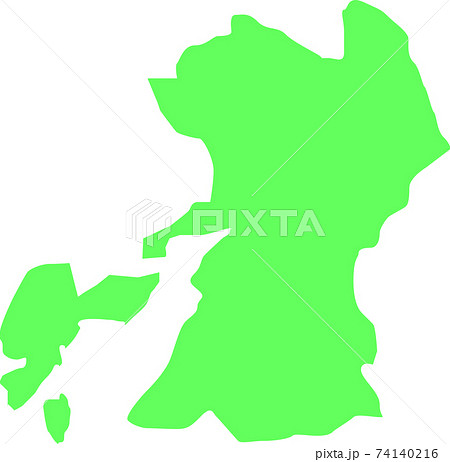 熊本 熊本県の地図 大陸のイラスト素材