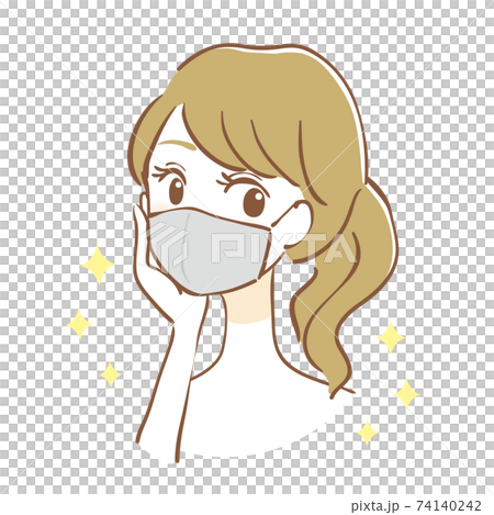 マスクをしたキレイな女性 74140242