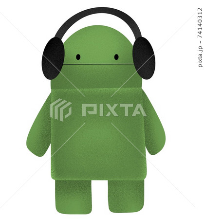 Chatbot symbol with headphones. Icon style, communication concept. Chatbot symbol with headphones. Icon style, communication concept. 74140312