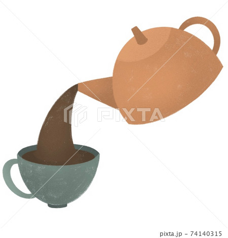 Black tea, pouring tea from tea pot in a white, - Stock Photo [98799334]  - PIXTA