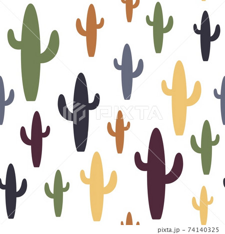 Cute cactus seamless print for textile, texture design. Cute cactus seamless print for textile, texture design. 74140325