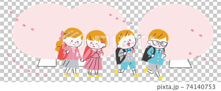 Elementary school student enrollment uniform white skin Elementary school student enrollment uniform white skin 74140753