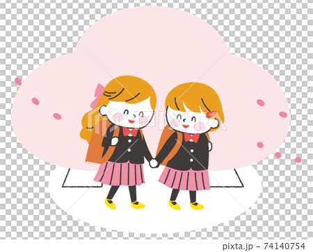 Elementary school girl uniform white skin Elementary school girl uniform white skin 74140754