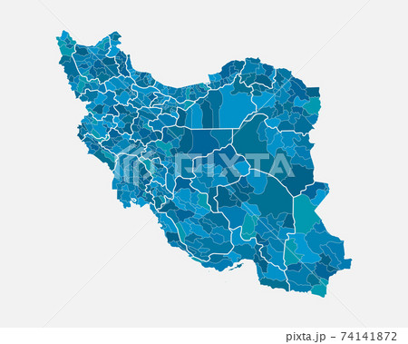Vector map Iran divided regions, Asia country Vector map Iran divided regions, Asia country 74141872