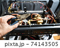 repair of the coffee machine photo. disassembled coffee machine	 74143505