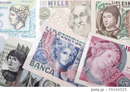 Old Italian money - Lira a background 74143525