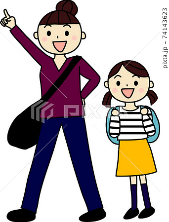 旅行をする仲良し親子 74143623