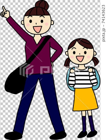 旅行をする仲良し親子 74143623