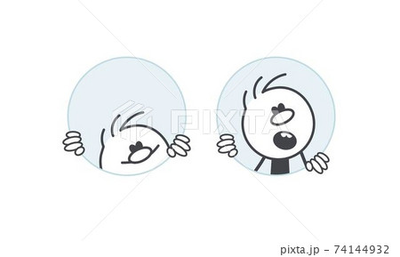 Stick figures in a round hole. 74144932
