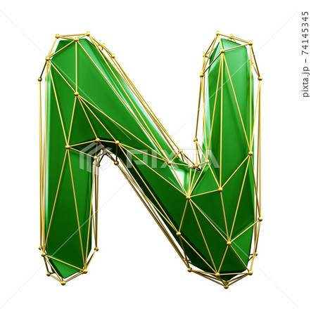 Capital Latin Letter B in Low Poly Style Green and Gold Color Isolated on  White Background. 3d Stock Illustration - Illustration of paper, latin:  209477853