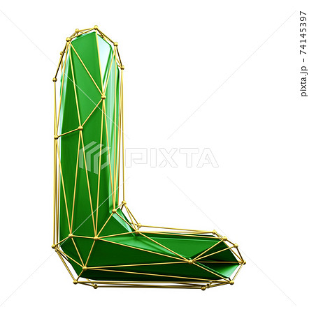 Capital Latin Letter B in Low Poly Style Green and Gold Color Isolated on  White Background. 3d Stock Illustration - Illustration of paper, latin:  209477853