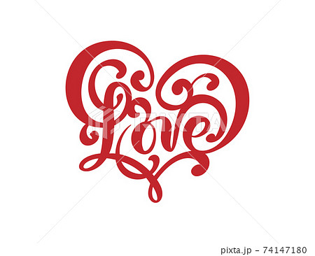 Handwritten vector logo red text Laser cut Love and heart Happy Valentines day card, romantic quote for design greeting card, tattoo, holiday invitation Handwritten vector logo red text Laser cut Love and heart Happy Valentines day card, romantic quote for design greeting card, tattoo, holiday invitation 74147180