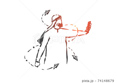 SMM, notification, newsletter concept sketch. Hand drawn isolated vector 74148679