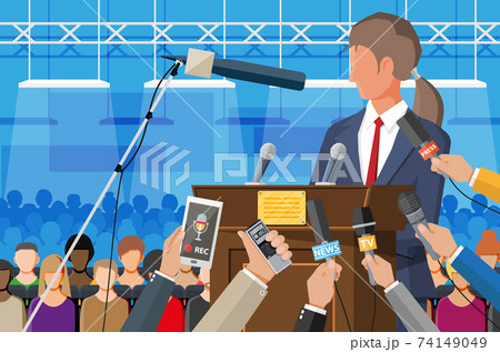 Press conference concept, news, media, journalism. 74149049