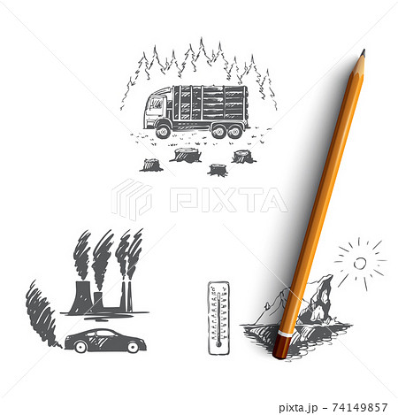 Global warming crisis sketch Stock Vector by lhfgraphics 13923652