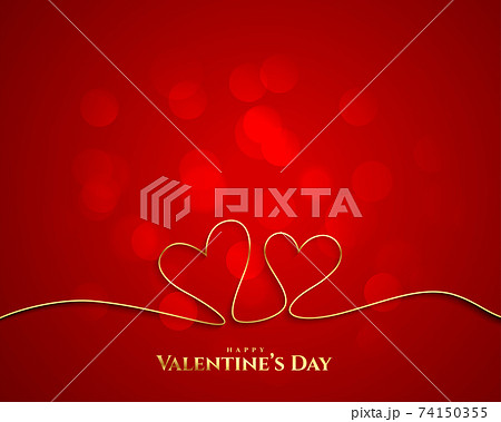 valentines day golden line hearts background 74150355